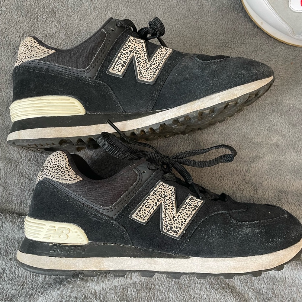 New Balance 574 with leopard details